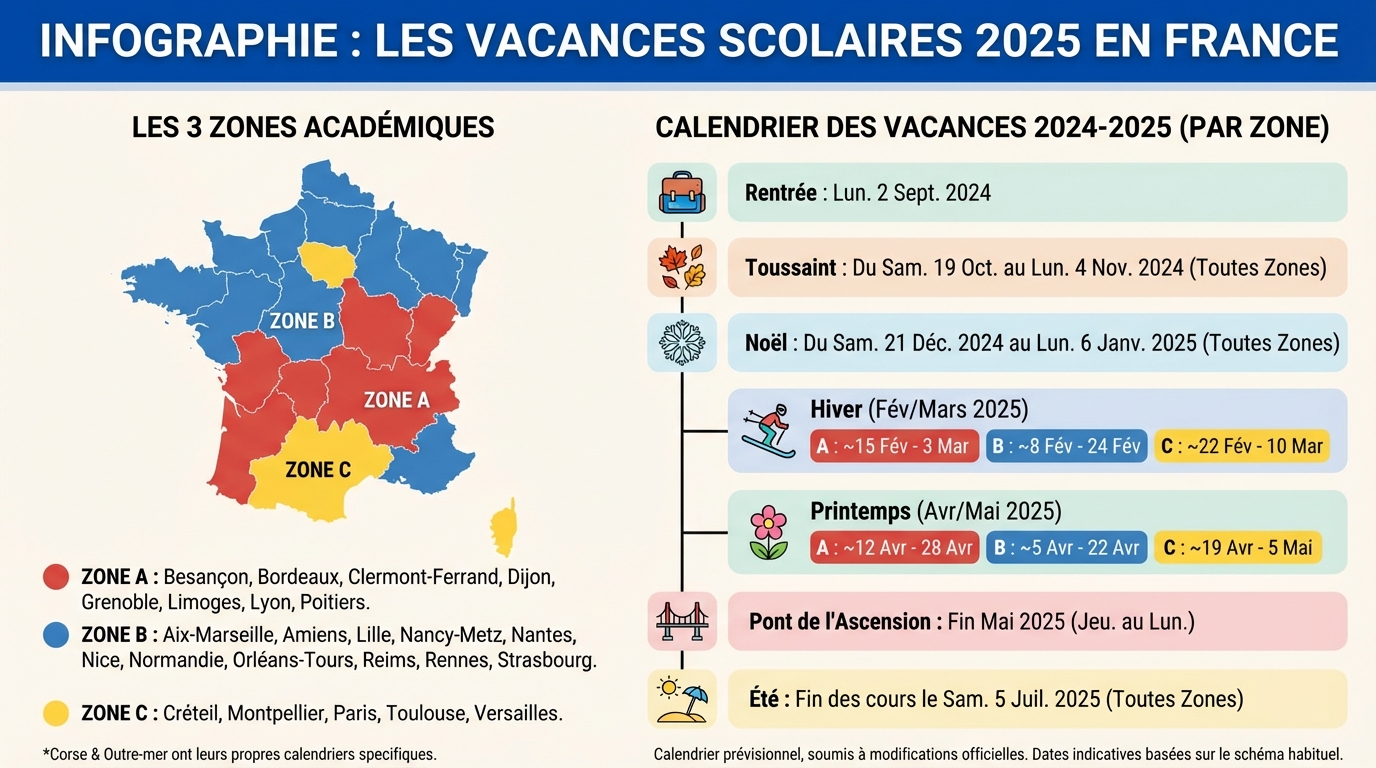 Tout savoir sur les vacances scolaires 2025 en france 1 Conseils pour planifier vos vacances